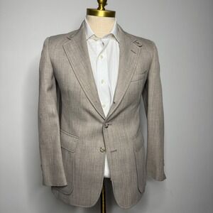 1960s Vtg Cricketeer  Blazer Sport Coat Mens 38R Tan Tweed‎